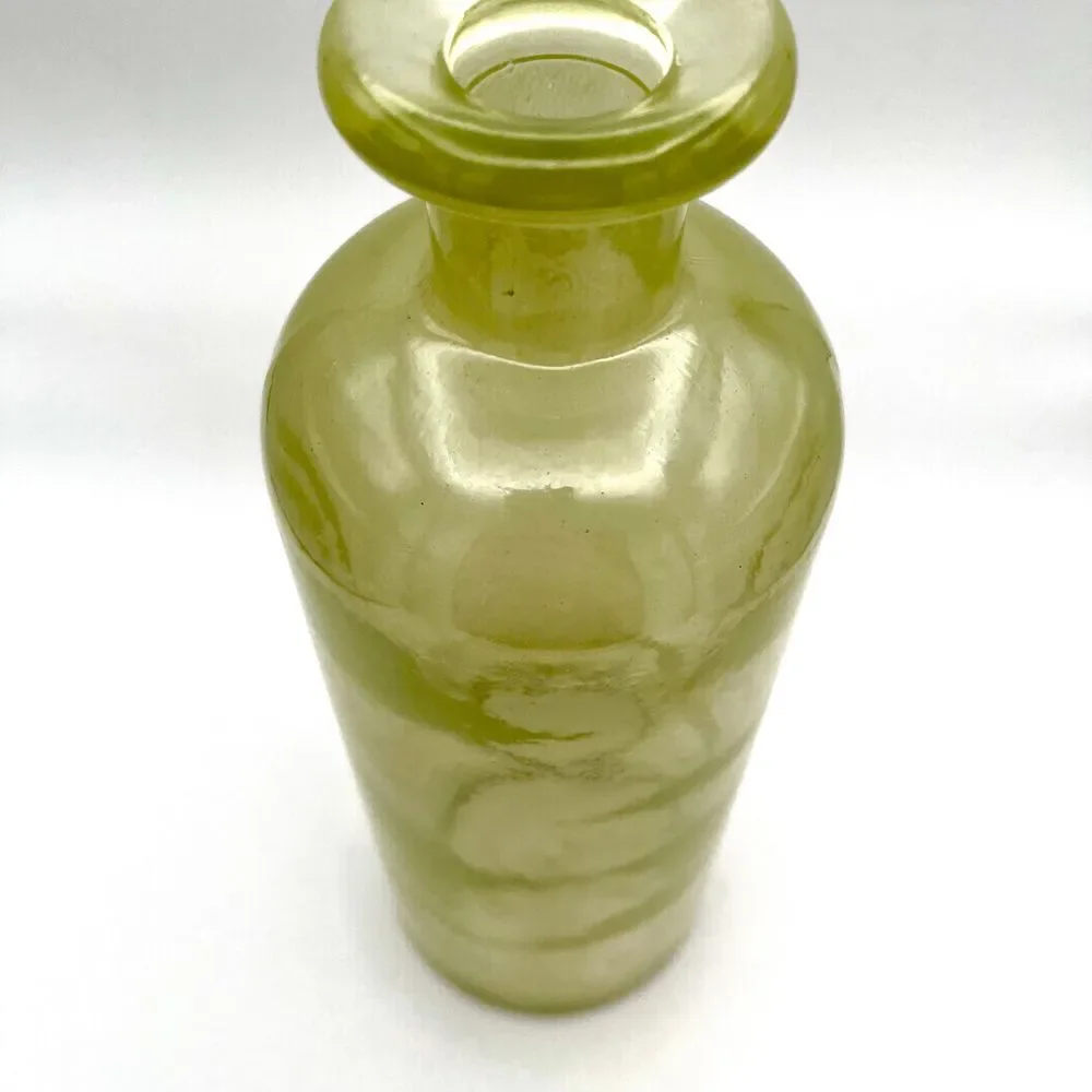 WEST ELM Designer Olive Green Glass Bottle Vase Home Decor Farmhouse Style 11.75